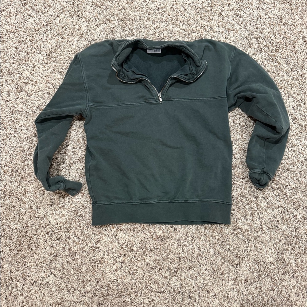 Dark Green Half-Zip Sweater